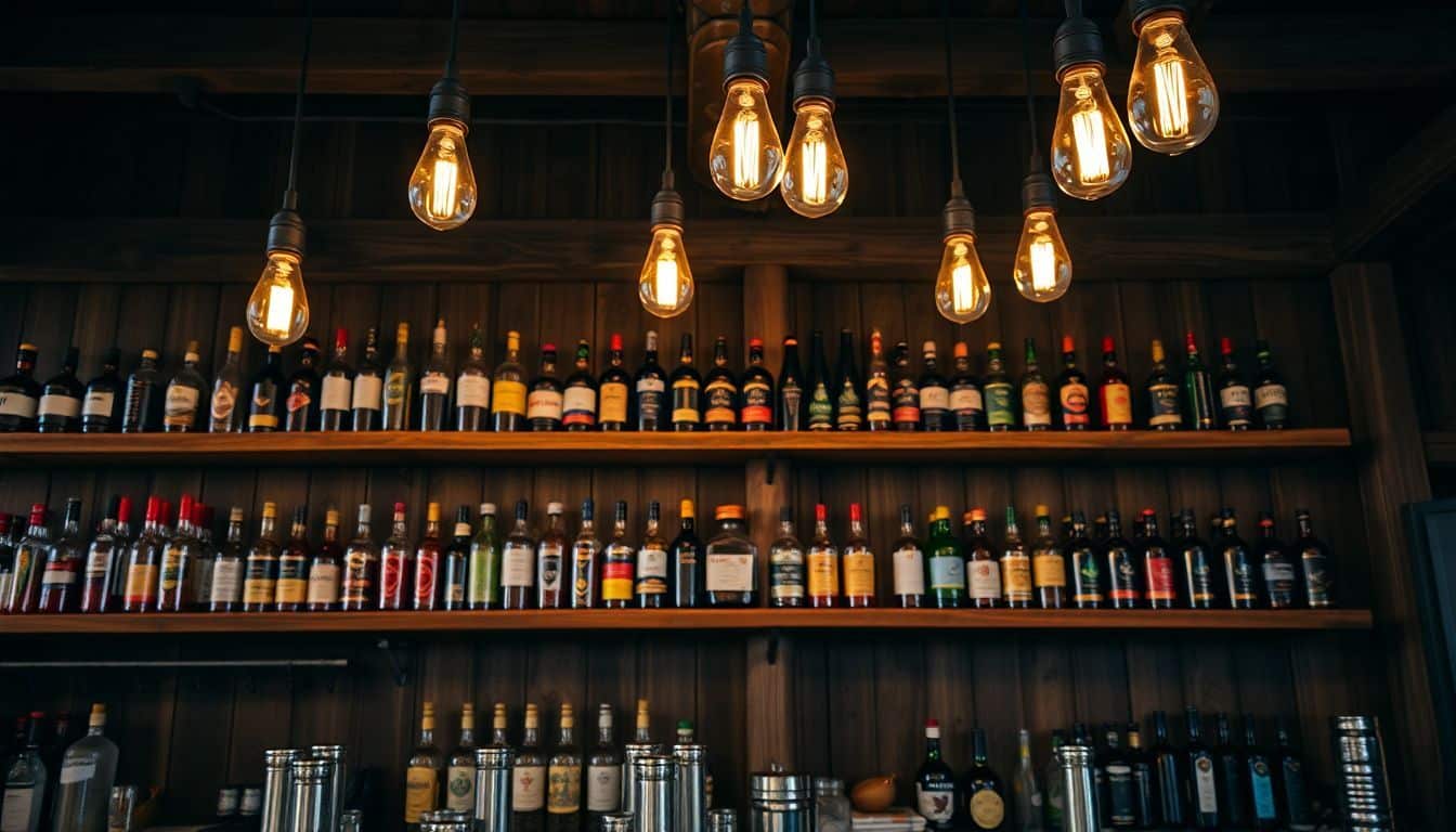 Een rustiek houten bar in Utrecht met een trendy sfeer.