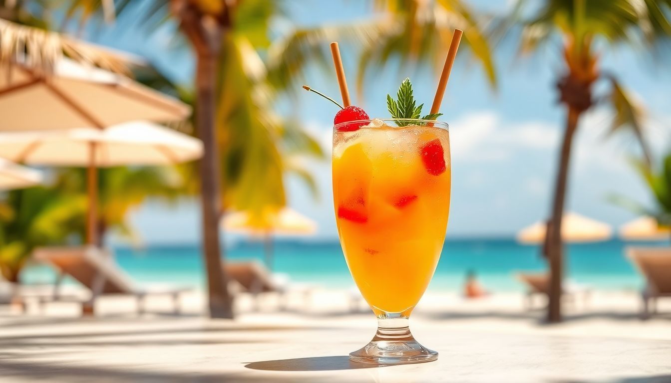 Een verfrissende Solero cocktail met exotisch fruit en vanille likeur.